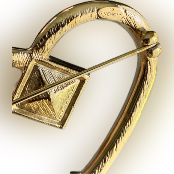 Givenchy Gold Heart Brooch with Crystal Accent - Picture 2 of 6